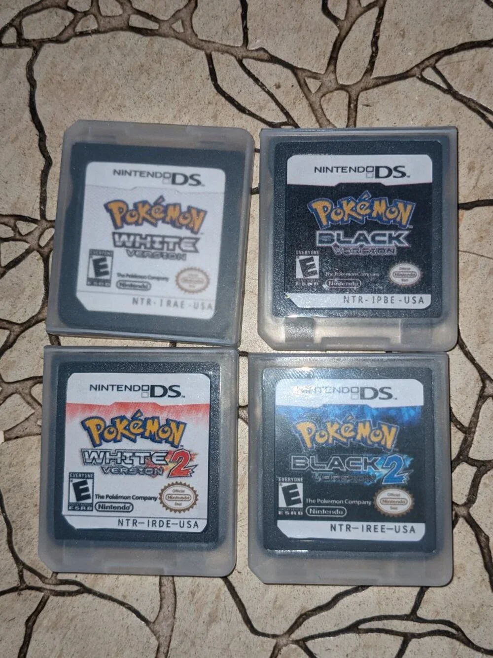 Pokemon 4 Games Black , Black 2 , White  & White 2 Versions Nintendo DS Cartridg